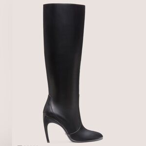 Stuart Weitzman Women Luxecurve 100 Slouch Boot US 7.5 Black Leather